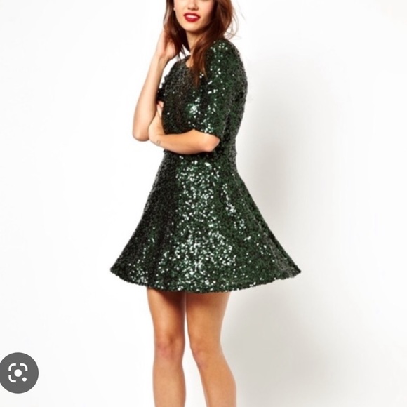 French connection sequins dress green - Picture 6 of 11